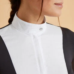 Polo De Concours équitation Manches Longues Femme - 900 Noir -Fournitures Équestres Magasin polo de concours equitation manches longues femme 900 noir 2