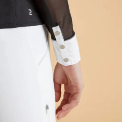 Polo De Concours équitation Manches Longues Femme - 900 Noir -Fournitures Équestres Magasin polo de concours equitation manches longues femme 900 noir 5