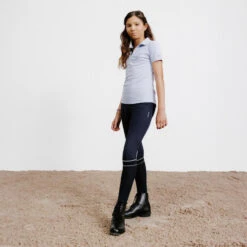 Polo équitation Manches Courtes Léger Mesh Enfant - 500 Violet Lavande -Fournitures Équestres Magasin polo equitation manches courtes leger mesh enfant 500 violet lavande 2