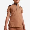 Polo équitation Manches Courtes Zippé Enfant - 500 Caramel
