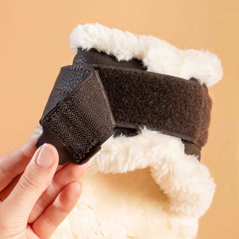 PROTEGE-BOULETS CHEVAL MOUTON SYNTHETIQUE MARRON 580 X2 3 PROTEGE-BOULETS CHEVAL MOUTON SYNTHETIQUE MARRON 580 X2 – Image 3