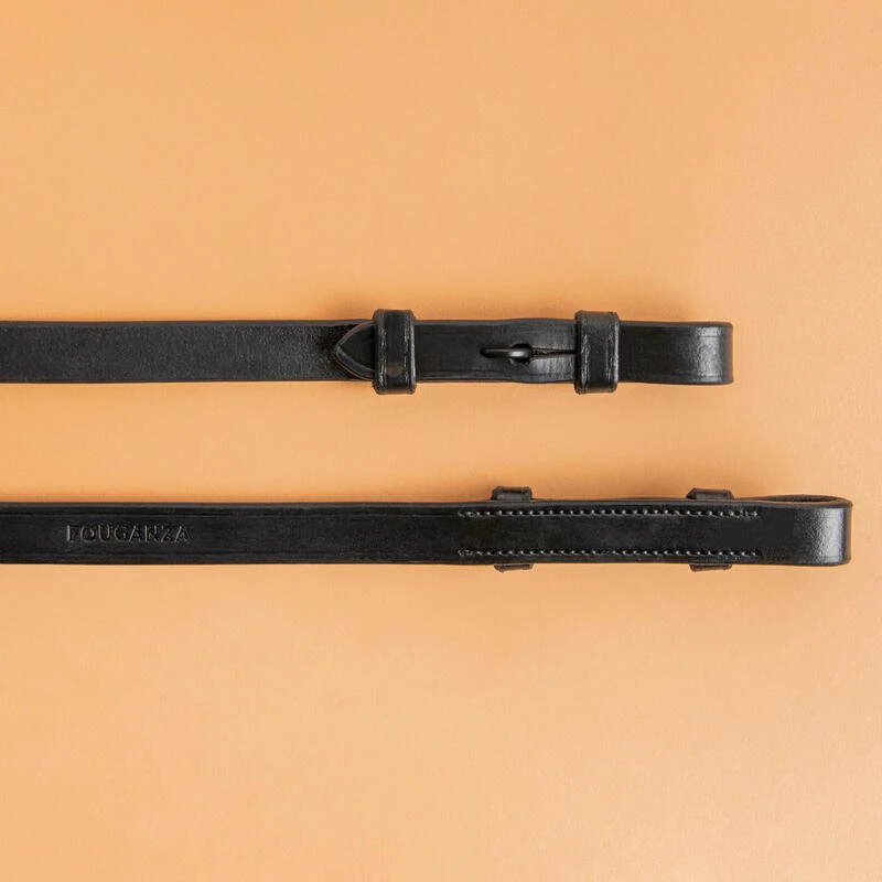 Rênes équitation Cuir Lisse - Noir 2 Rênes équitation Cuir Lisse - Noir – Image 2