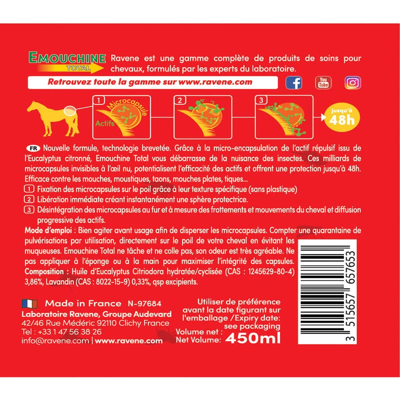 Répulsif Anti-insecte équitation Cheval Et Poney - Emouchine Total 450 Ml 3 Répulsif Anti-insecte équitation Cheval Et Poney - Emouchine Total 450 Ml – Image 3
