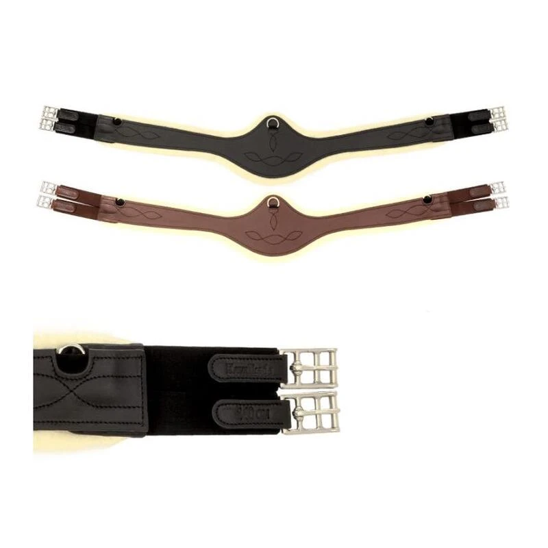 Sangle Bavette D'équitation Cuir Huilé Avec Fausse Fourrure Kavalkade Casper 2 Sangle Bavette D'équitation Cuir Huilé Avec Fausse Fourrure Kavalkade Casper – Image 2