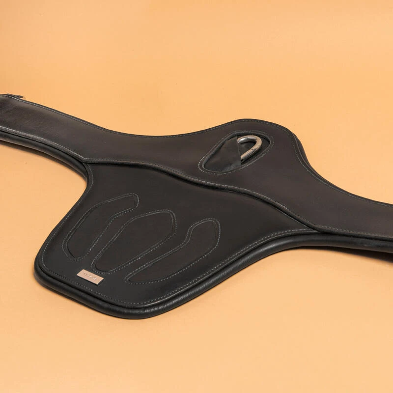 Sangle Bavette équitation Cuir Cheval Et Poney - 900 Noire 2 Sangle Bavette équitation Cuir Cheval Et Poney - 900 Noire – Image 2