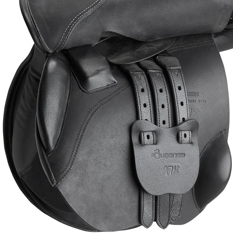 Selle Polyvalente En Cuir équipée équitation Cheval Et Poney SCHOOLING Noir 16"5 4 Selle Polyvalente En Cuir équipée équitation Cheval Et Poney SCHOOLING Noir 16"5 – Image 4