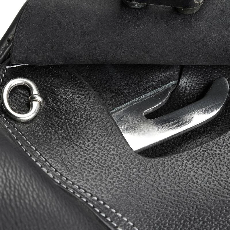 Selle Polyvalente En Cuir équipée équitation Cheval Et Poney SCHOOLING Noir 16"5 8 Selle Polyvalente En Cuir équipée équitation Cheval Et Poney SCHOOLING Noir 16"5 – Image 8