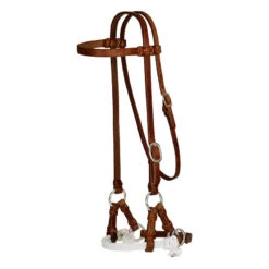 Side Pull Avec Muserolle Double En Cuir Brut