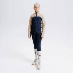 Sweat équitation Bi-matière Zippé Enfant - 500 Marine Et Beige Nougat 9 Sweat équitation Bi-matière Zippé Enfant - 500 Marine Et Beige Nougat -Fournitures Équestres Magasin sweat equitation bi matiere zippe enfant 500 marine et beige nougat 2