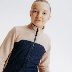 Sweat équitation Bi-matière Zippé Enfant - 500 Marine Et Beige Nougat 13 Sweat équitation Bi-matière Zippé Enfant - 500 Marine Et Beige Nougat -Fournitures Équestres Magasin sweat equitation bi matiere zippe enfant 500 marine et beige nougat 6