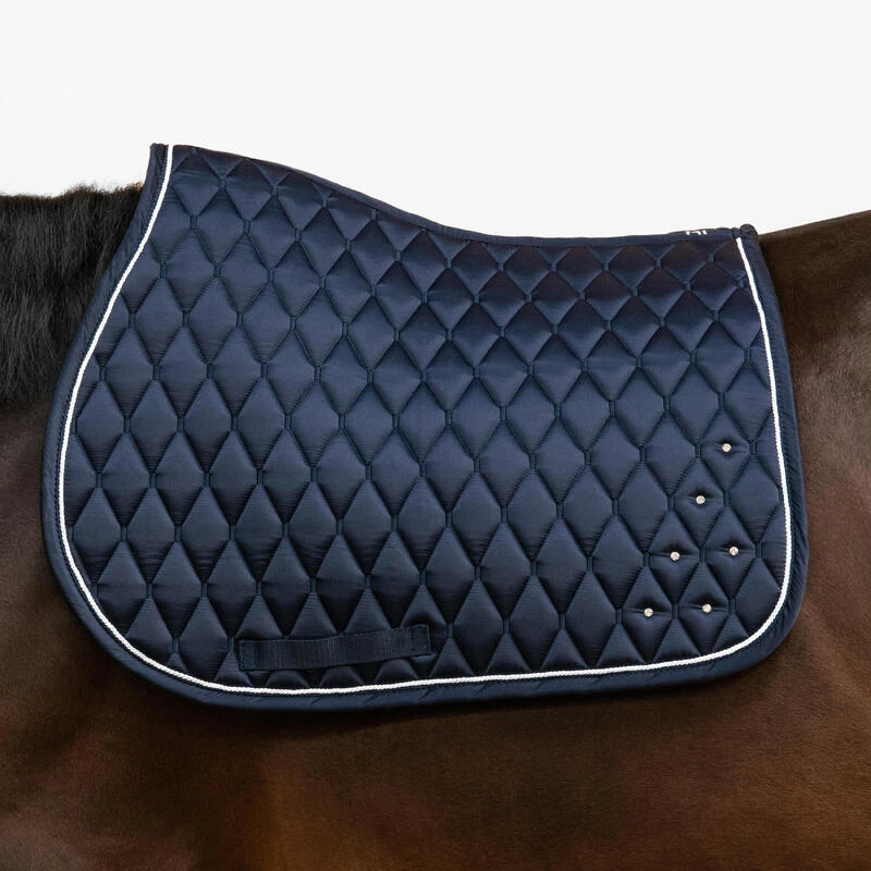 Tapis De Selle équitation Strass Cheval Et Poney - 500 Marine 1 Tapis De Selle équitation Strass Cheval Et Poney - 500 Marine