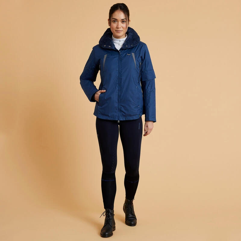 Veste Chaude Et Imperméable équitation Femme TOSCA Bleu Nuit 2 Veste Chaude Et Imperméable équitation Femme TOSCA Bleu Nuit – Image 2