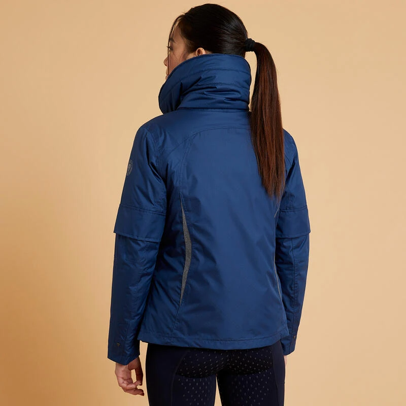 Veste Chaude Et Imperméable équitation Femme TOSCA Bleu Nuit 5 Veste Chaude Et Imperméable équitation Femme TOSCA Bleu Nuit – Image 5