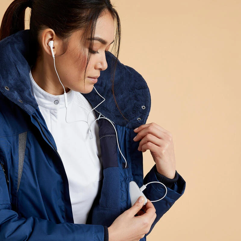 Veste Chaude Et Imperméable équitation Femme TOSCA Bleu Nuit 10 Veste Chaude Et Imperméable équitation Femme TOSCA Bleu Nuit – Image 10