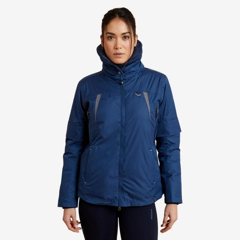 Veste Chaude Et Imperméable équitation Femme TOSCA Bleu Nuit 1 Veste Chaude Et Imperméable équitation Femme TOSCA Bleu Nuit