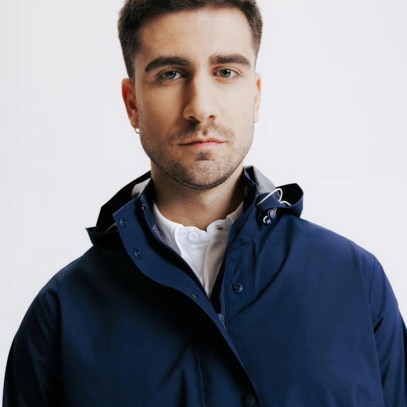 Veste équitation Longue Imperméable - Marine 4 Veste équitation Longue Imperméable - Marine – Image 4